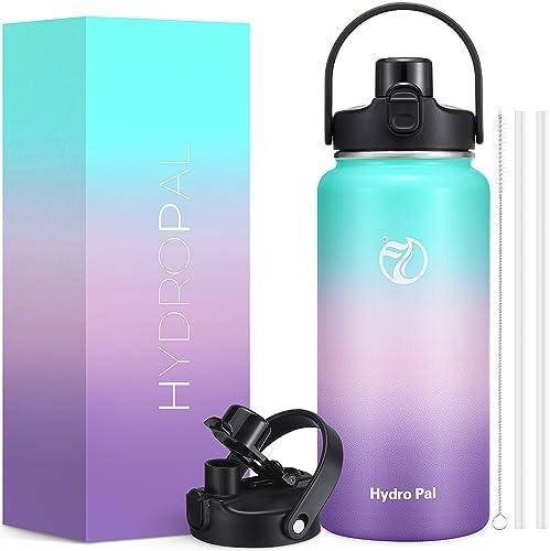 Half Gallon Insulated Water Bottle with 2-in-1 Chug/Straw Lid, 40/64oz Double Walled Vacuum Stainless Steel Water Jug