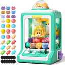 Claw Machine for Kids, Mini Vending With Game Coins & Music, Prize Dispenser Toys for Girls and Boys, Electronic Claw Game for Party Birthdays, Includes 30 Mini Toys (Doggy Green)