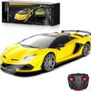 Lamborghini Remote Control Car, 1:24 Scale Electric Sport Racing Hobby Toy Car Lamborghini Model Vehicle for Boys Girls Birthday Gifts, Yellow