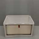 CTSNSLH 4 Tier Plastic Storage Bins and Boxes Organizer - Stackable with Lids for Bedroom, Living Room, Office - Foldable Containers (White)