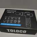 TOLOCO Massage Gun Deep Tissue, Percussion Massage Gun with 10 Replacement Heads, Super Quiet Portable Electric Massager for Athletes, Relax, Black