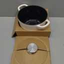 Flavehc Dutch Oven Pot with Lid 1.8 qt Cast Iron Dutch Oven for Bread Baking White Enameled Cast Iron Rice Pot with Handels