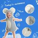 UQJE Baby Rat Costume Furry Kids Mouse Costume Halloween Cute Plush Mice Dress Up Toddler Animal Costumes (3' - 3'4", Gray)