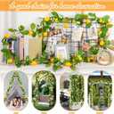 2 Pcs Artificial Lemon Flower Garland Vine, 14 Ft Fake Yellow Lemon Vines Silk Flowers Hanging Floral Garlands Decoration for Room Wall, Flower Themed Party, Wedding Supplies