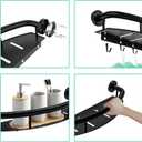 Black 18-inch Safety Grab Bar with Storage Shelf for Bathtub or Shower, Drainage Holes, Stainless Steel, Wall Mounted Grab Bars for Elderly Injured Balance Support