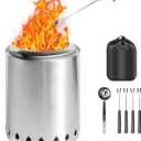 Tabletop Fire Pit Outdoor, Wood Pellet Table Top Firepit, 7 Inch Mini Fire Pit with Removable Ash-Pan, Firepit with Carry Bag for Outside Patio Camping Backyard Picnic