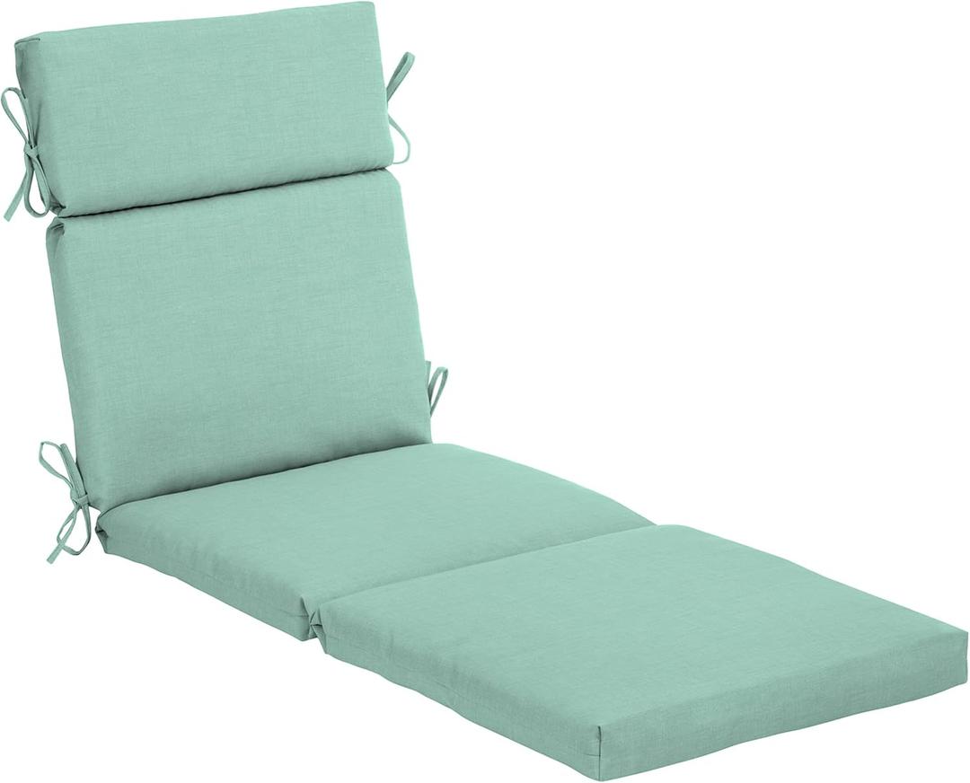ARDEN Outdoor Chaise Cushion, 22 x 77, Rain-Proof, Fade Resistant Aqua Leala