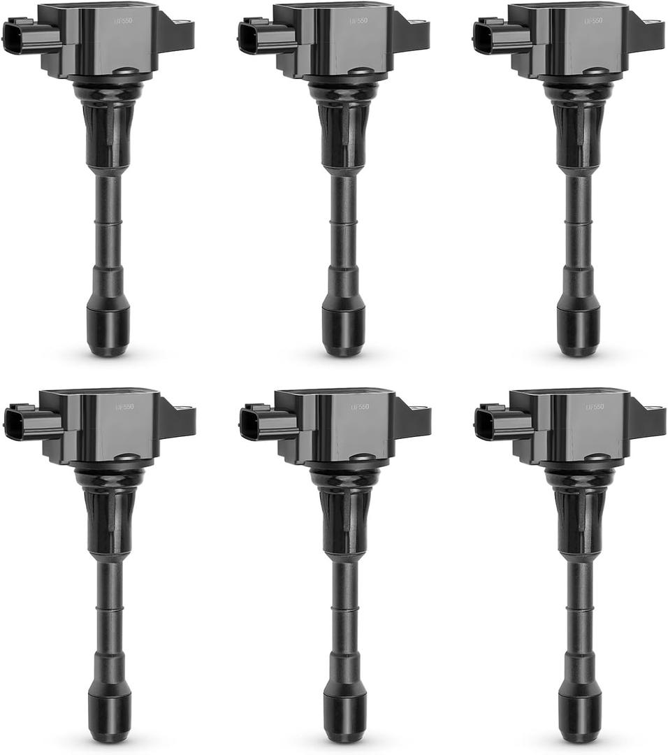 UF550 Ignition Coil Pack Compatible with Nissan Altima Maxima Murano Pathfinder Quest 350Z/Infiniti EX35 FX35 G25 G35 JX35 M35 M35h Q50 Q70 QX60 3.5L V6 Replaces#C1670 22448-JA10C 5C1727 (set of 6)