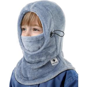 Kids Ski Mask Balaclava for Boys Girls, 2 Size Fleece Winter Face Mask Hat for Kids Toddler, Warm Balaclava Hood Neck Scarf (2-7 Years, Blue)
