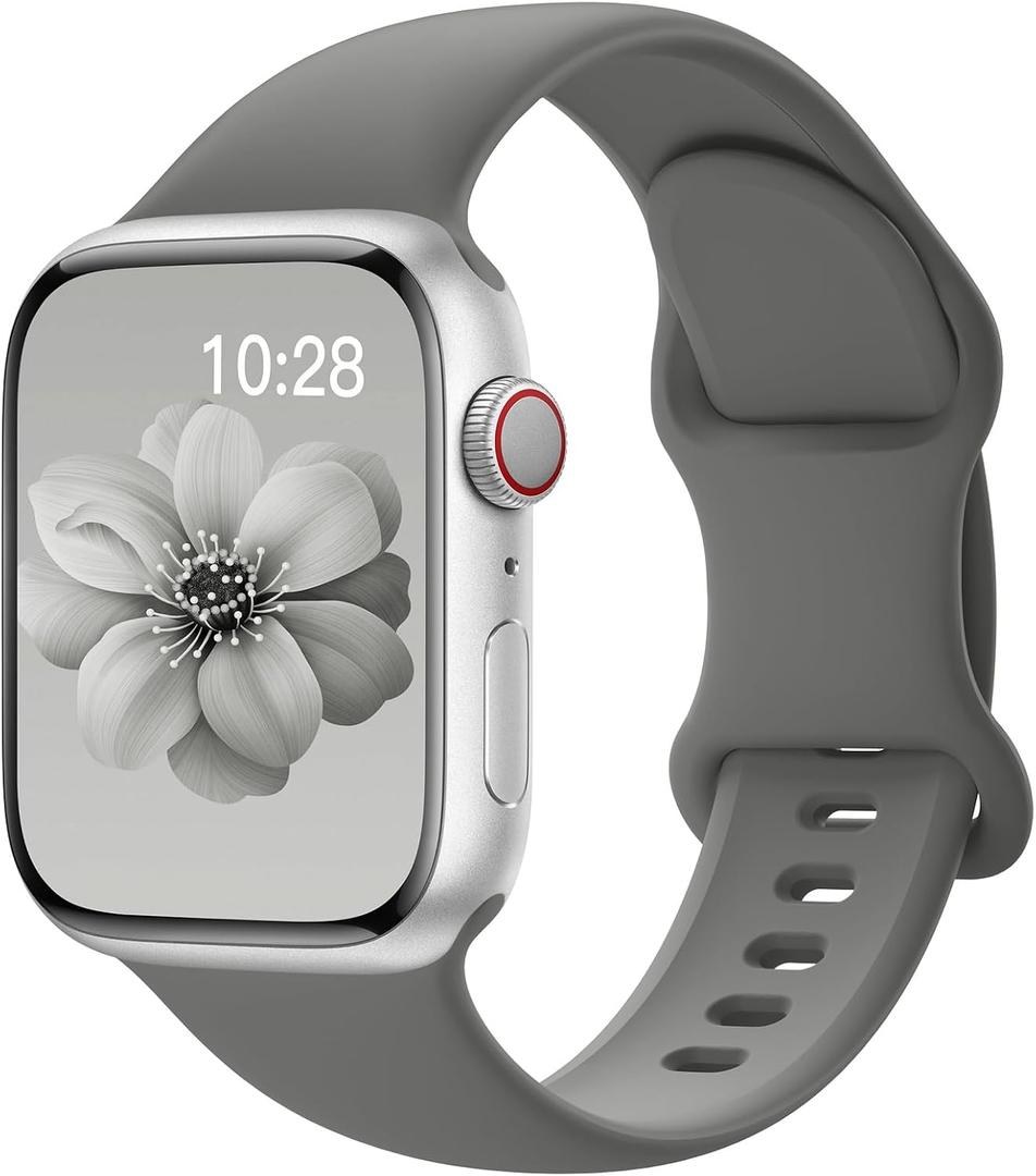 Sport Silicone Band Compatible with Apple Watch Bands 40mm 38mm 41mm 44mm 45mm 42mm 49mm Women Men,Soft Wristband Waterproof Replacement Sport Strap for iWatch Bands Series 9 8 7 6 5 4 3 2 1 SE Ultra