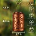 Red Bird Solar Lanterns Outdoor Waterproof Garden Decor Birthday Gifts for Women Mom Grandma Hanging Lights Metal Decoration Outside for Yard, Patio,Backyard,Porch