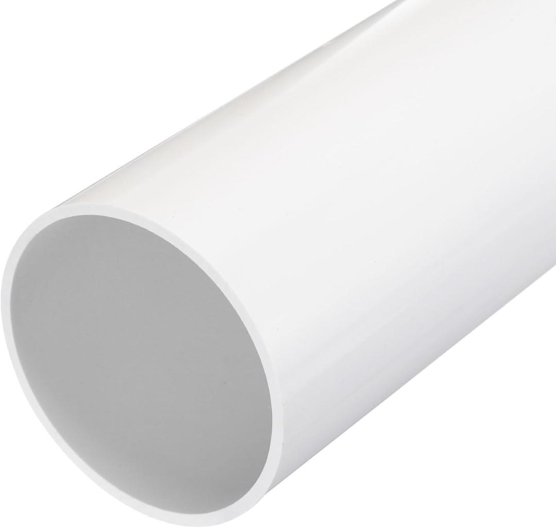 MECCANIXITY 4.3 Inch PVC Rigid Tube Round Pipe Hardware Tubing 101.6mm(4 Inch) ID 110mm OD 350mm White High Impact for Water Pipe Cable Sleeve