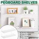3 x Lineshading 4 Pcs Pegboard Shelves, 10 x 4 Inch Metal Shelf Brackets Pegboard Tray Accessories Wall Organizer for Craft Room Home Garage Nursery Workbench Kitchen (White)