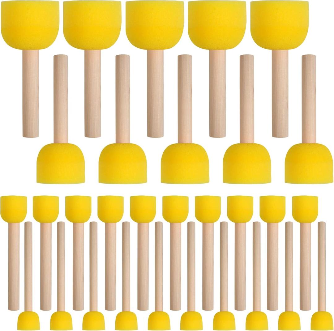 30 Pcs Round Sponges Brush Set, Round Sponge Brushes for Painting, Paint Sponges for Acrylic, Painting Tools for Kids Arts and Crafts (4 Sizes)