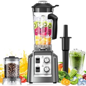 Blender for Smoothies, 2-in-1 Blender & Grinder Combo, Smoothie Maker, Blenders for Kitchen, 1800 Watts Professional Countertop Blenders, BPA Free, 68Oz Capacity