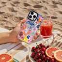 for iPhone 13 Pro CaseY2K Citrus Coastal Vintage Style Military-Grade Drop Protection TPU Camera Protection for Women Girls (BlueArt)