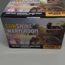 Turtle Basking Platform with Light, 7.8*5.5*5.5inch Mini Land Elevated Topper Decor, Red Eared Slider Hanging Habitat Enclosure Cage, Cuckold Tank with Lid, House for Semi Aquatic Baby Terrapin