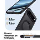 Mondelete for Google Pixel 10 Case/Pixel 10 Pro Case with 360 Spin Magnetic Stand-Finger Strap, [Fit for MagSafe][16FT Mil-Grade Protection] Ring Holder Kickstand Translucent Matte Phone Case (Black)