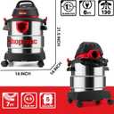 Shop-Vac 5989305 Wet/Dry Vacuum, 5 Gallon, 4.5 Peak HP Stainless Steel Vacuum, 1.25 Inch Diameter x 7 Foot Hose, 6 Ft Cord Length, Ideal for Jobsite, Garage, Car & Workshop