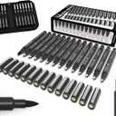 Micro-Line 14 Pens With Case, Fineliner, Multiliner, Archival Ink, Waterproof, Journaling, Illustration, Architecture, Technical Drawing, Outlining, Scrapbooking, Manga, Writing, Rock Painting Black