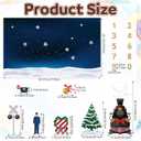Spiareal Large Christmas Train Bulletin Board Set Winter Express Classroom Decorations Train Hat Paper Cutout for Bulletin Board Wall Chalkboard Christmas Party Snowy Holiday Decor Photography Event