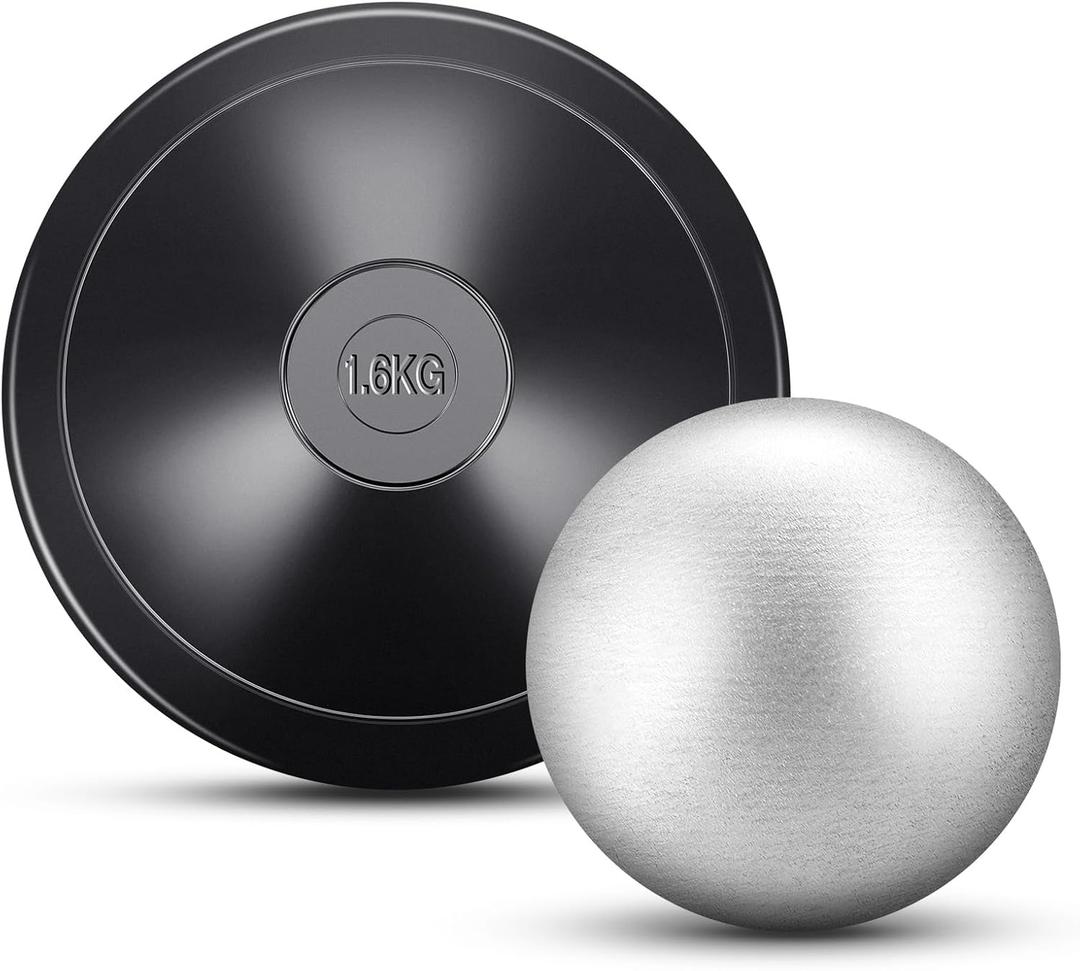 Deekin 2 Pcs Shot Put Rubber Discus Black Ball for School Track and Field Discuses for Outdoor Practice Throwing