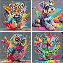 WEMEON 4 Pack Diamond Art Kits for Kids- Diamond Art Painting Crafts for Kids Ages 4-8-12, Diamond Art Painting Birthday Gifts for Girls and Boys(6x6inch)
