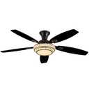 Fanyank Ceiling Fans with Lights-Crystal Ceiling Fan,52" Low Profile and Remote Control, Flush Mount, Reversible, 3CCT, Dimmable, Noiseless, Black Ceiling Fan for Bedroom