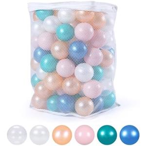 Heopeis Ball Pit Balls Pack of 100 200 500 - Star and Round Set BPA Free Phthalate Free Non-Toxic Crush Proof Play Balls Soft Plastic Balls for Toddlers Baby Kids Birthday Pool Tent Party