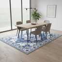 Muddy Mat Navybell 5ft x 7ft Washable Area Rugs for Living Room, Bedroom & Dining Room Modern Soft Low Pile Non Slip Carpet Pet Friendly Waterproof Foldable Rugs for Home