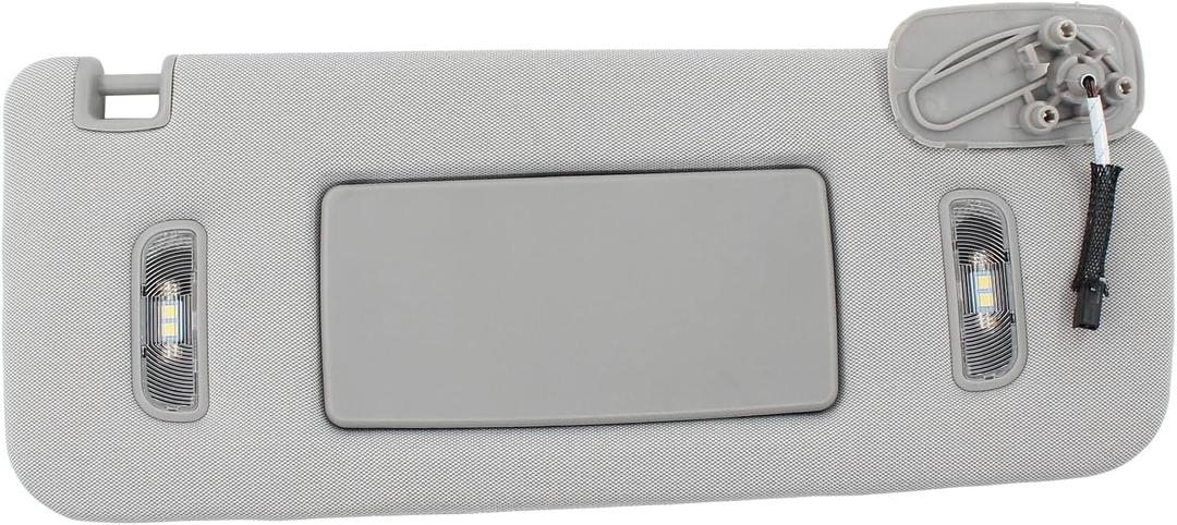 Gray Right Passenger Side Sun Visor with Lights for Chevrolet Silverado 1500 2500 3500 Suburban Tahoe GMC Sierra Yukon Cadillac Escalade 2015 2016 2017 2018 2019