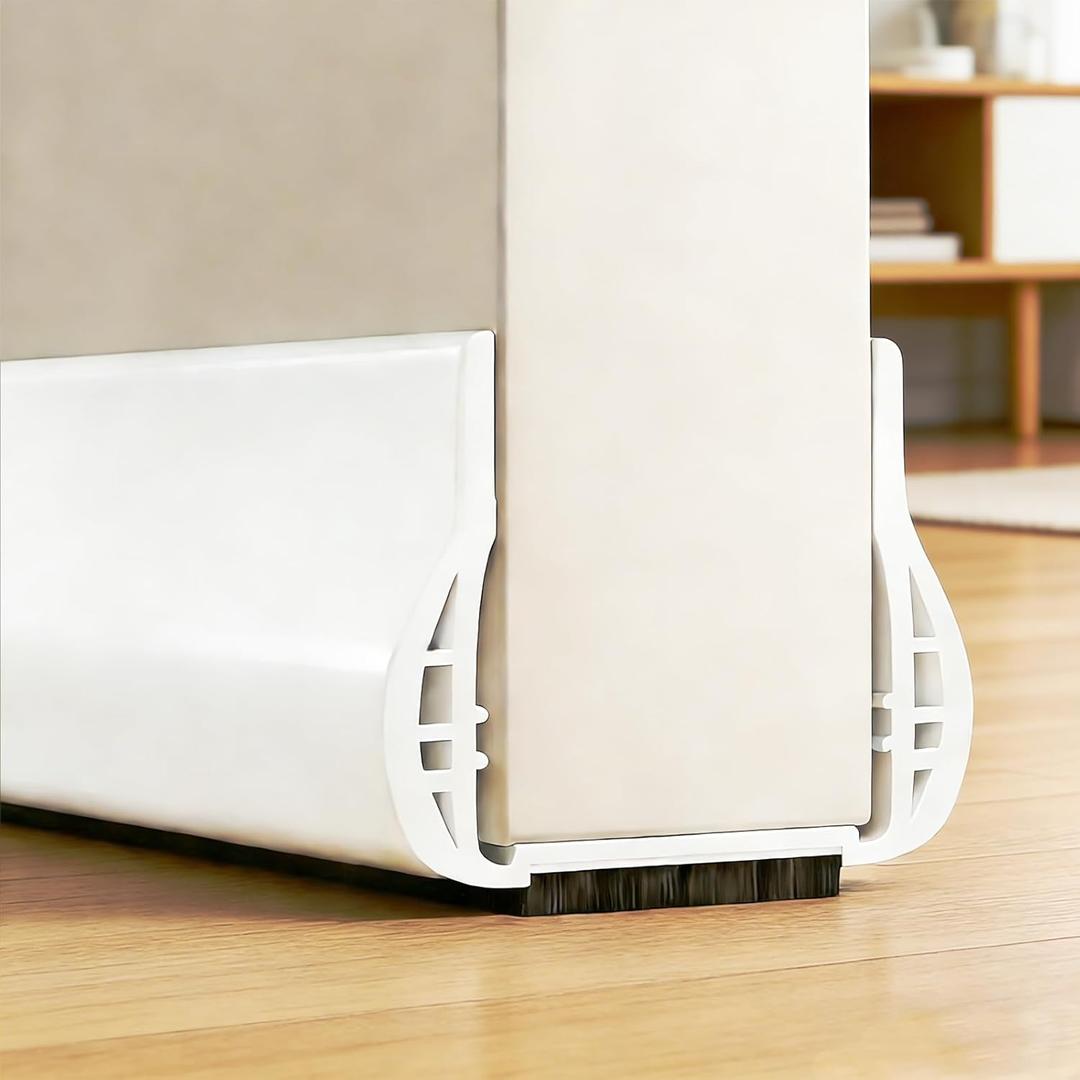 36 Door Draft Stopper White, Sweep Weather Stripping, PVC Door Seal for Protection from Sound, Cold, Moisture and Insects