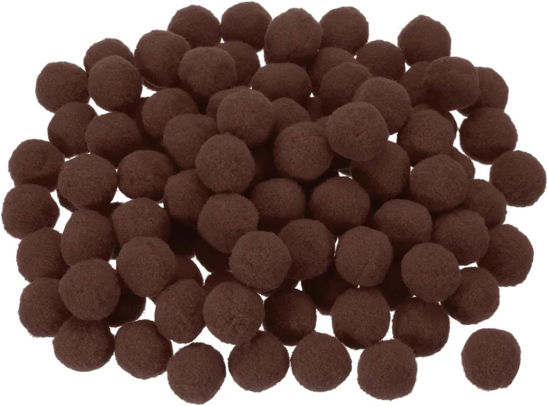 MECCANIXITY Pom Felt Balls Felting Fabric 1cm 10mm Dark Brown for Home Crafts Project DIY Pack of 100