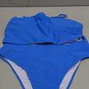 YACUN Women's High Waisted Bikini Swimsuit Two Piece Strapless Bandeau Cheeky Bathing Suits, XL