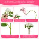 VZZNN 180 Pcs Artificial White Roses Bulk, Realistic Silk Fake Rose Flowers with Long Stems for Wedding Centerpieces, Bridal Bouquets, Party, and Home Decoration (White)
