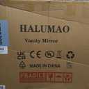 halumao Vanity Mirror with Lights, 31.5" x 23.6" Large Makeup Mirror with LED Lights, Smart Touch Dimmable 3-Color Light, Memory Function, USB Charging Port