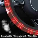 Christmas Car Steering Wheel Cover for Women Men, Non-Slip Breathable Steering Wheel, Snowflakes Steering Wheel Protector, Universal 14" 02/2-15" Fit Auto, Suvs