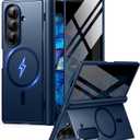 BERFY for Samsung Galaxy Z Fold 7 Case with Privacy Screen Protector, [Compatible with MagSafe][Anti Spy] Built-in Hidden Kickstand, Full-Body Shockproof Slim Phone Case for Z Fold 7, Blue