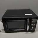 Galanz GLCMKZ07BKR07 Retro Countertop Microwave Oven with Auto Cook & Reheat, Defrost, Quick Start Functions, Easy Clean with Glass Turntable, Pull Handle.7 cu ft, Black