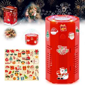2 x Fireworks Bubble Machine with Lights and 2 DIY Stickers,Christmas Sound Effects,Rainbow Bubbles,Christmas Toys Stocking Stuffers Gifts for Kids & Adults