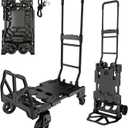 2 in 1 Folding Hand Dolly Cart with Wheels,300LBS Capacity Hand Truck Dolly with Retractable Handle, Collapsible Dolly Cart Suitable for Grocery, Shopping, and Transportation.