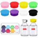 Remerry 8 Pack 30ml Reusable Glass Vial Caps Protective Vial Caps, Silicone Flip off Covers Leakproof Dustproof Cap, Suitable for 10-30ml Vials Storage Boxes Case, Peptide Vials Cap, 8 Colors
