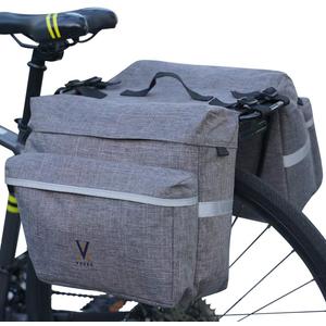 Bike Pannier Bag - 30L Bicycle Bag with Reflective Trim, Water-Resistant Bike Rear Seat Saddle Bags (Grey), S