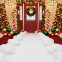 Boao 3 x 65 ft White Carpet Runner for Party, 17.6 Ounce/500g Fake Clouds Snow Decoration, Runner Rug and Fluffy Artificial Cotton Fiber for Winter Wedding Ceremony Valentine's Day Decoration(White)