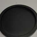 Round Decorative Tray for Coffee Dining Table Countertop Small Wooden Serving Trays Farmhouse Kitchen Home Living Room Decor and Bathroom Accessories Tray Black Rustic Wood Candle Centerpiece Trays (11")