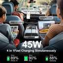 4 in 1 Samsung S26 Retractable Car Charger for Samsung Galaxy S26 Ultra/S26/S26+/S25 FE/A17/A16/A36/A26/S24/S23, 45W Fast Charging Car Charger USB C Cigarette Lighter CarCharger Adapter for iPhone 17