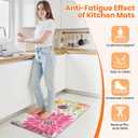 Kitchen Mats for Floor,Cushioned Rug Anti-Fatigue Mats for Kitchen Decor Accessories,Waterproof Non-Slip Mat and Rug for Office,Floor,Laundry 17.3"*28",Mutil-Pink