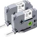 TZe-231 Replace for Brother P Touch Label Maker Tape 12mm 0.47 Laminated WhiteTze-2312pk Black Ink on White Tape for PT-H103w H110 D210 D220 D400 1180 1280 1890 2040,8m 26.2ft