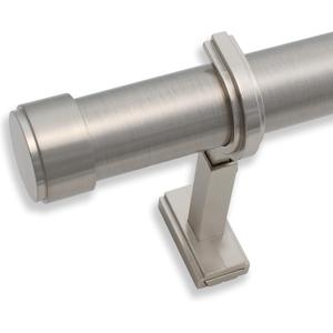 BlastHome® Non-Adjustable Luxury Curtain Rods for Windows, 1 ¼” Rod Set, 3 foot Fixed Length, Brushed Nickel