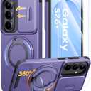 JAME for Samsung Galaxy S26+ Plus Case, Ring Holder Stand Kickstand, Slide Camera Cover with Screen Protector, Dual-Layer Shockproof Protective, Magnetic Accessory Friendly S26 Plus Phone Case, Purple